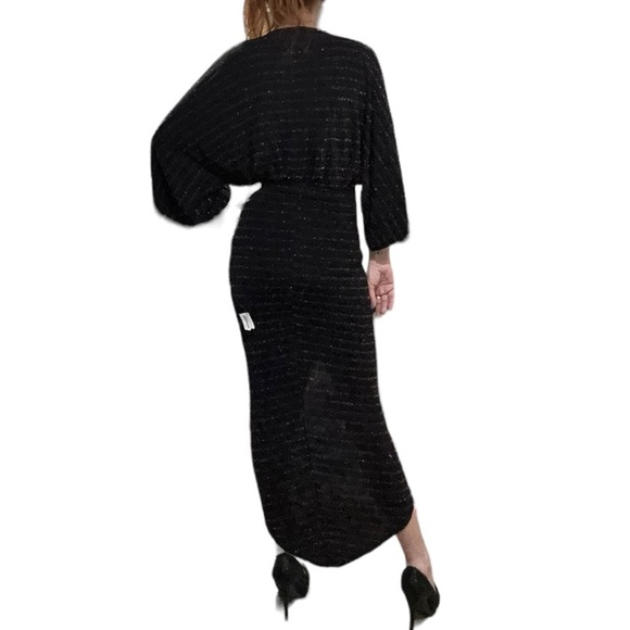 NWT Style Rack Women’s Bronze Metallic High Low Bat Wing Sleeve Dress Size S - Picture 2 of 11